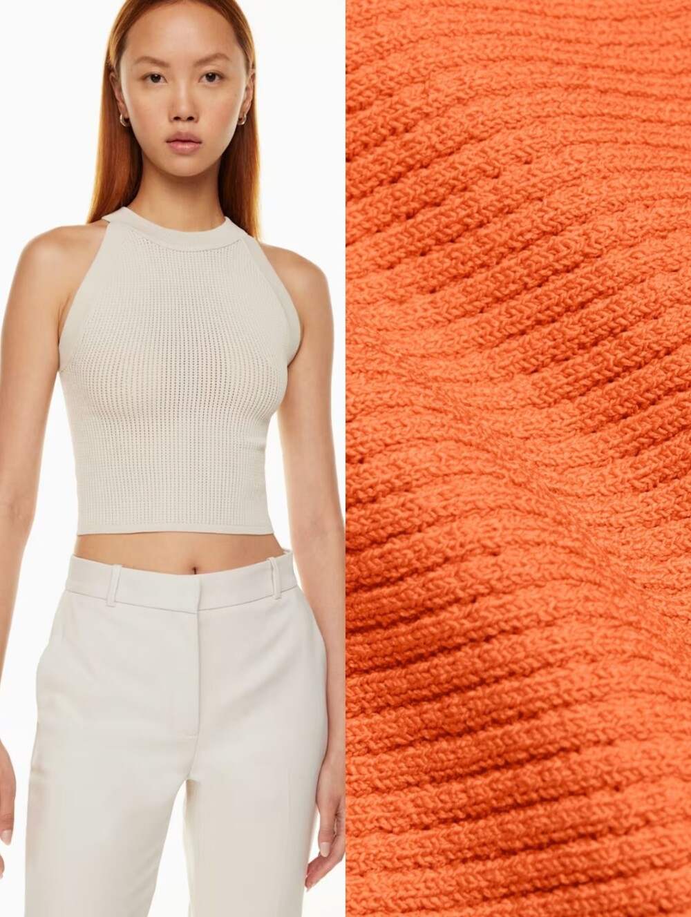 BabatonNew Sculpt Knit Halter Top XS Orange